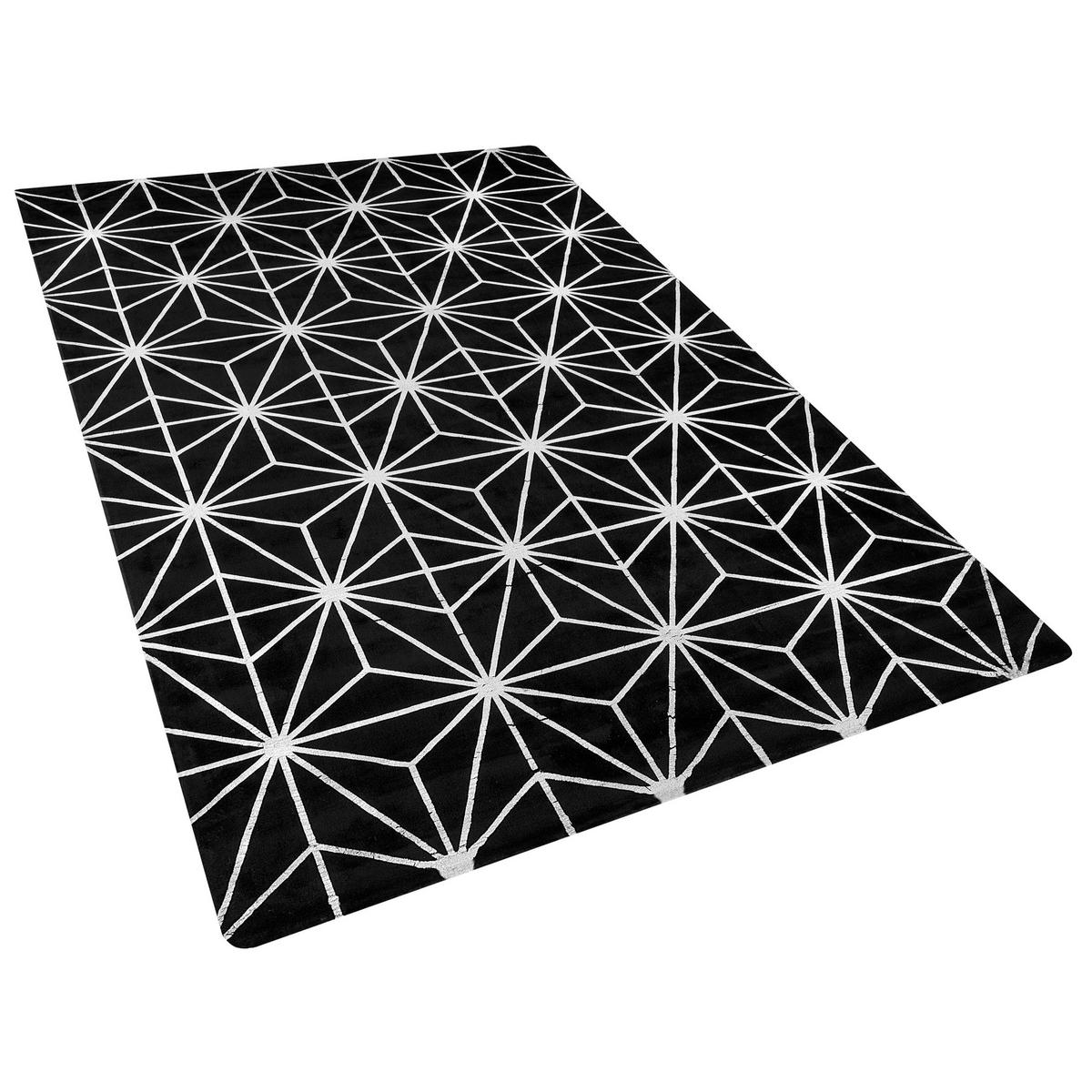 KURZFLOR-TEPPICH Sibel 230/160 cm - Schwarz, Naturmaterialien (160/230cm) - Beliani