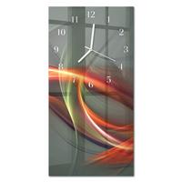 WANDUHR aus Glas 30x60 cm - Muster - Grau, Glas (30/60/0.4cm) - TULUP
