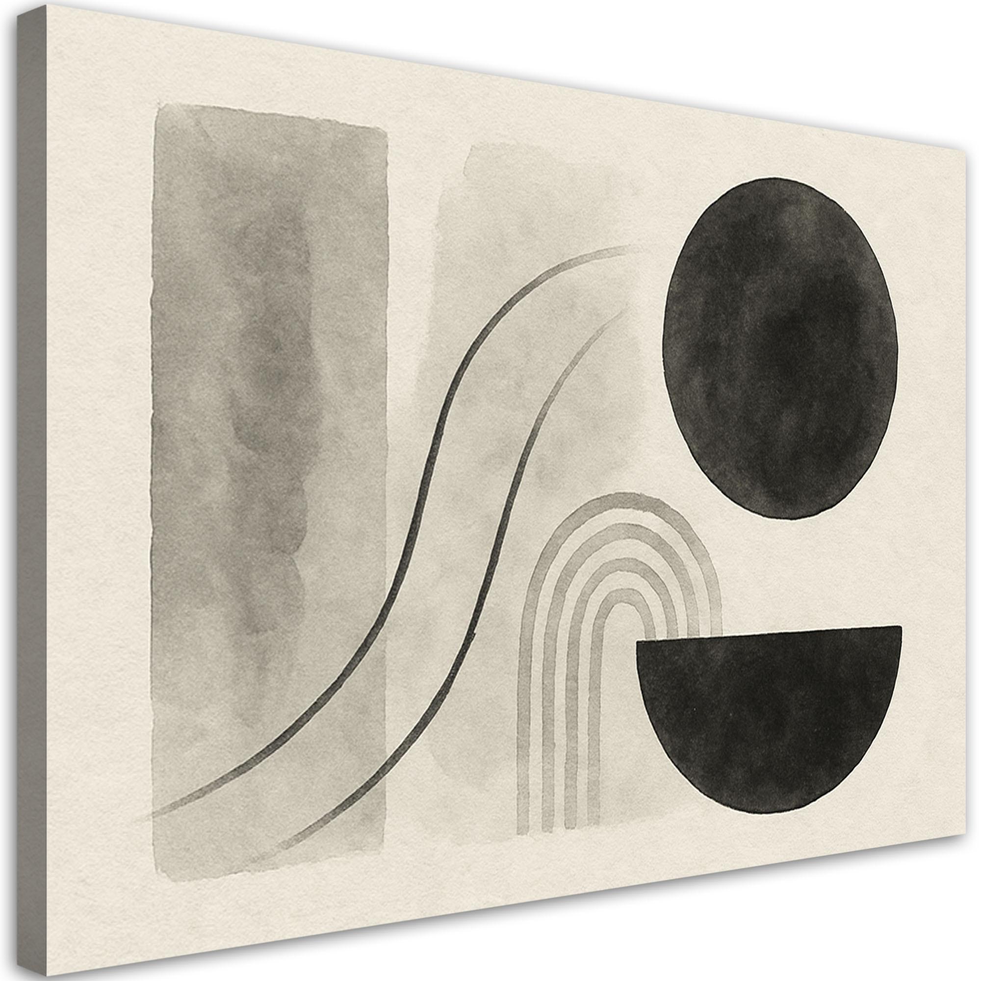 LEINWANDBILD Geometrie Abstraktion Aquarell Beige 100x70cm - Grau, Textil (100/70cm) - Feeby