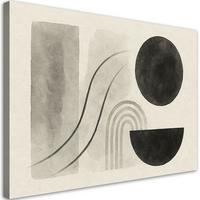 LEINWANDBILD Geometrie Abstraktion Aquarell Beige 100x70cm - Grau, Textil (100/70cm) - Feeby