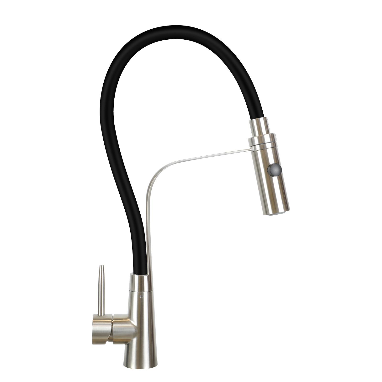 WASCHTISCHARMATUR Stromirki 5/17.5/46.5 cm - Schwarz, Metall (17.5/46.5/5cm) - ZMH