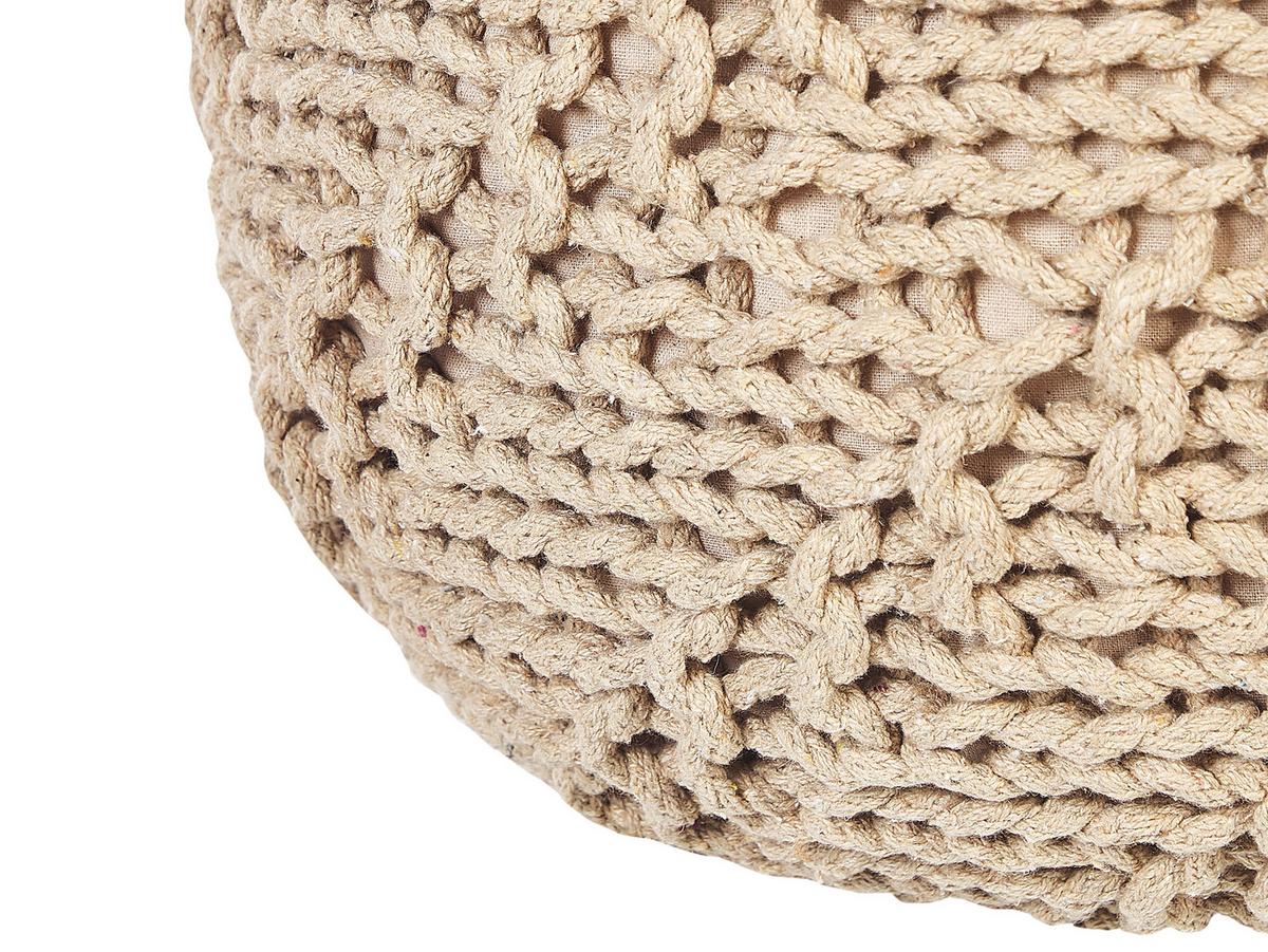POUF Priene 50/50/35 cm - Beige, Naturmaterialien/Textil (50/35/50cm) - Beliani