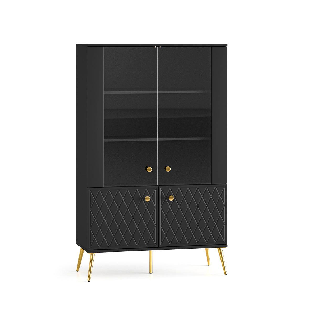 GESCHIRRSCHRANK Manoé Schwarz - Schwarz, Holzwerkstoff (92/149/40cm) - Petits-meubles