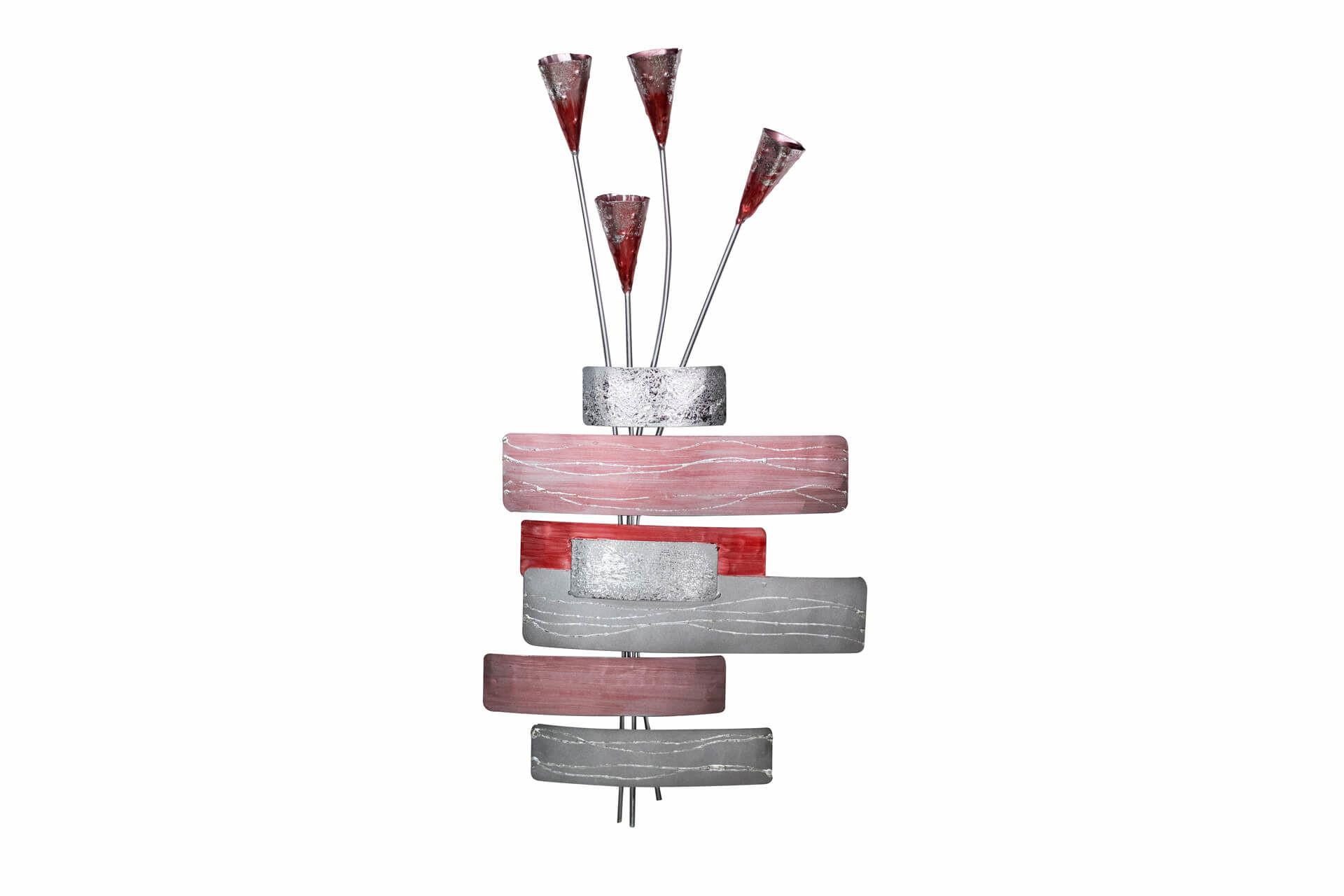 WANDDEKO Rot 38/80 cm - Rot/Grau, Metall (1.2/80/6cm) - KUNSTLOFT
