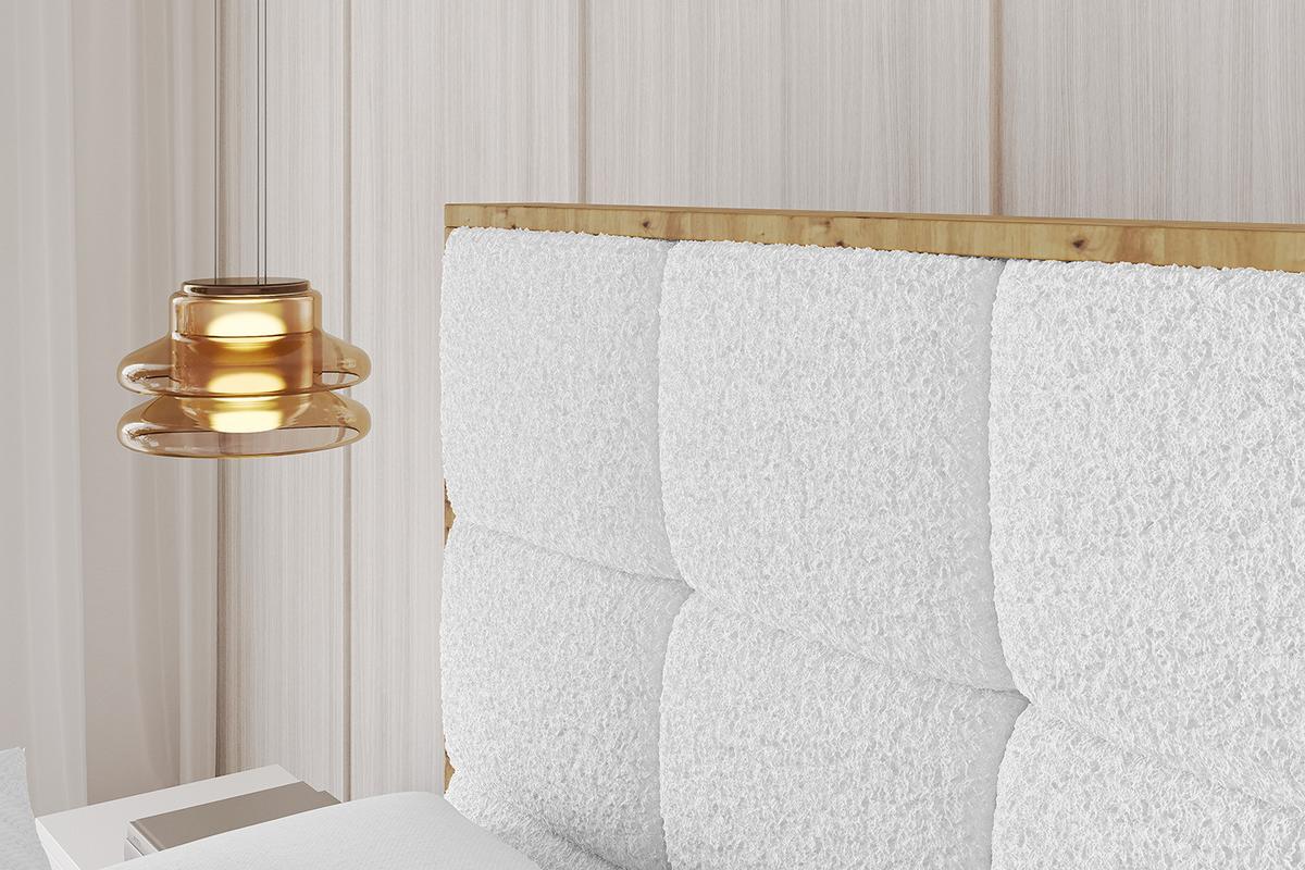 POLSTERBETT mit Bettkasten, Fußteil und Lattenrost, Boxbett ohne Matratze - ENZO2-Z 180x200 Weiß - Weiß, Holzwerkstoff/Textil (180/200cm) - ALTDECOR