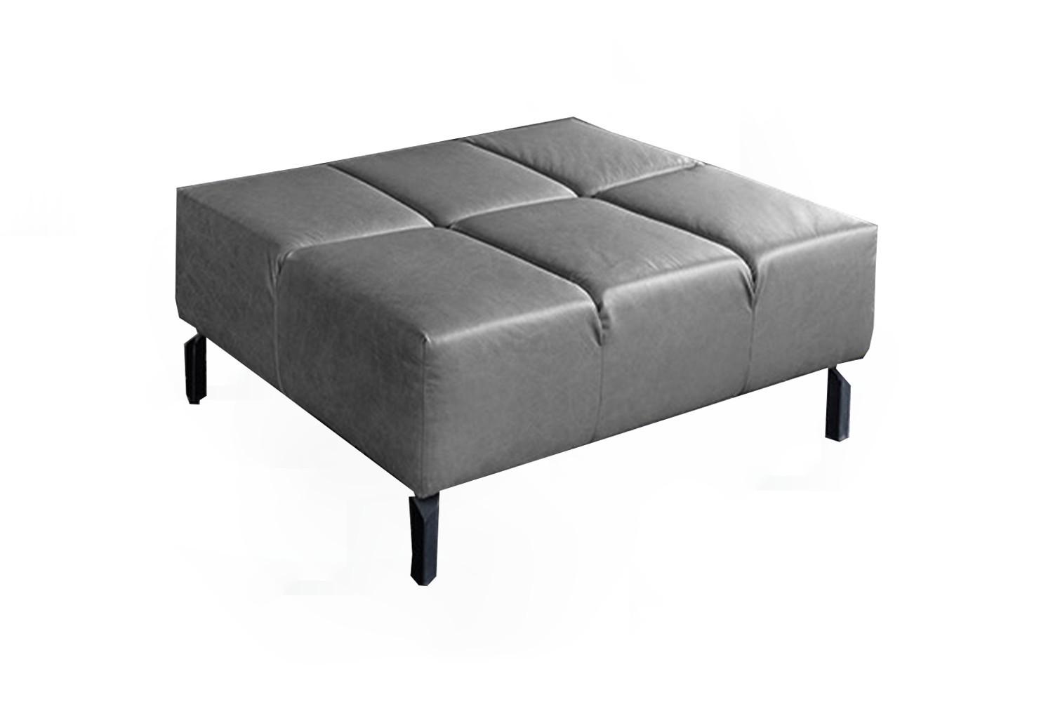 POLSTERHOCKER NELSON Anthrazit Leder - Anthrazit, Leder (107/43/71cm) - KAWOLA