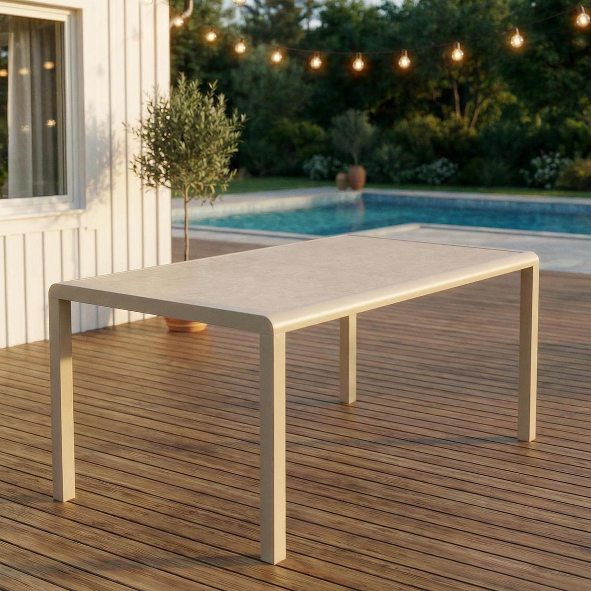 GARTENTISCH TRAPANI champagne - Champagner, Glas/Metall (90/160/75cm) - IDIMEX