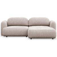 ECKSOFA Tvoya hellbeige Chenille - Ecru/Schwarz, Kunststoff/Textil (175/267cm) - Selsey