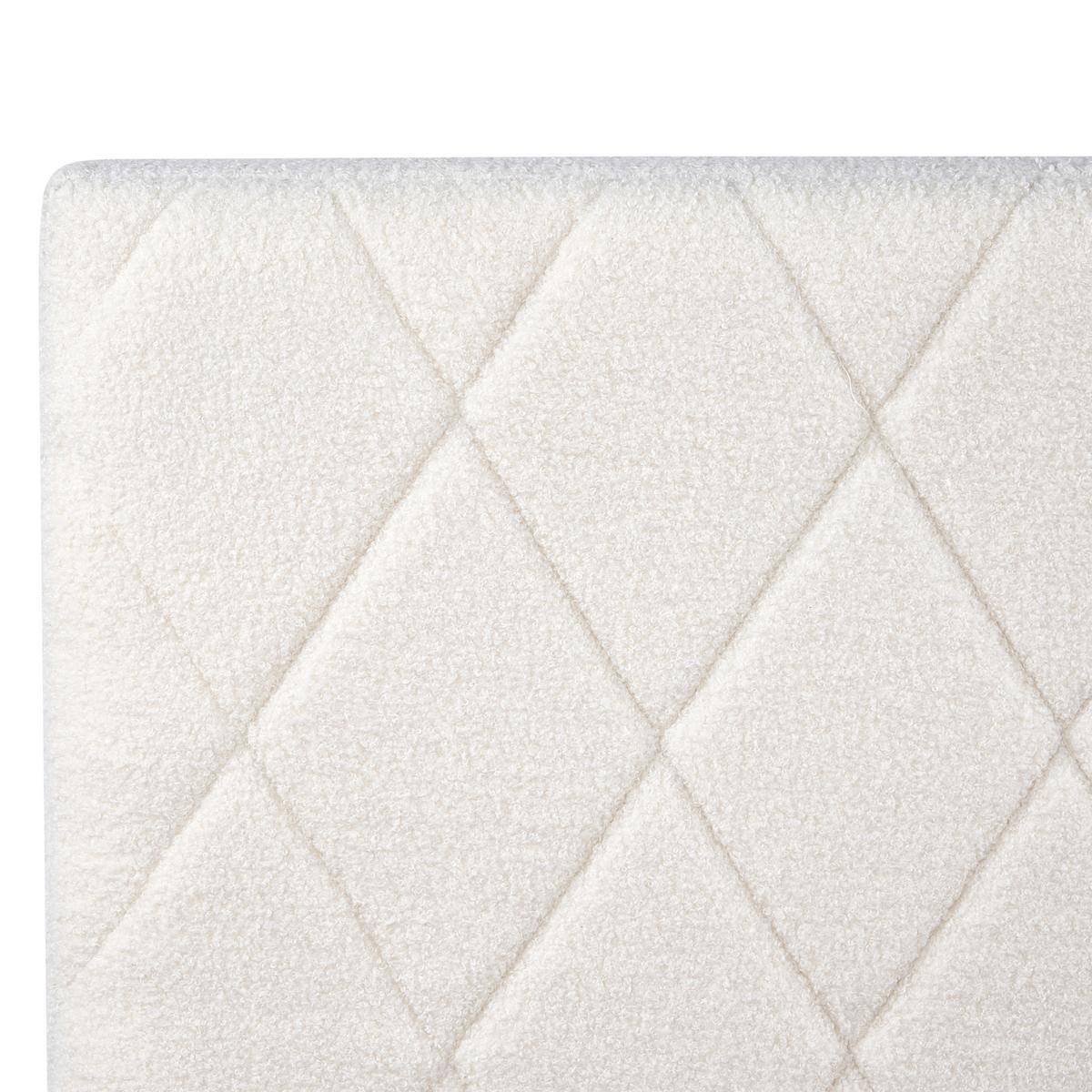 BETT mit Stauraum 140/200 cm Bouclé Cremeweiß Rochefort - Creme, Textil (140/200cm) - Beliani
