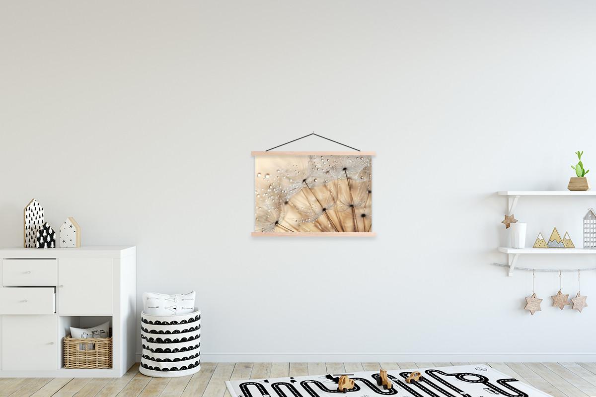 POSTER MIT MAGNETLEISTEN Löwenzahn - Abstrakt - Natur - Beige Wandbilder 60x40 cm - Braun, Textil (60/40/0.15cm) - MuchoWow
