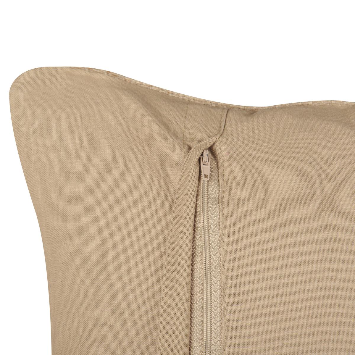 DEKOKISSEN 2er-Set Beige 45/45 cm Desalix - Beige/Schwarz, Naturmaterialien (45/45cm) - Beliani