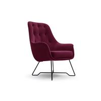 SESSEL SEDUTA, Modern Polstersessel Loungesessel, Velours-Stoff Dunkelrot - Dunkelrot, Holz/Metall (72.5/101.5/83cm) - MASSENO