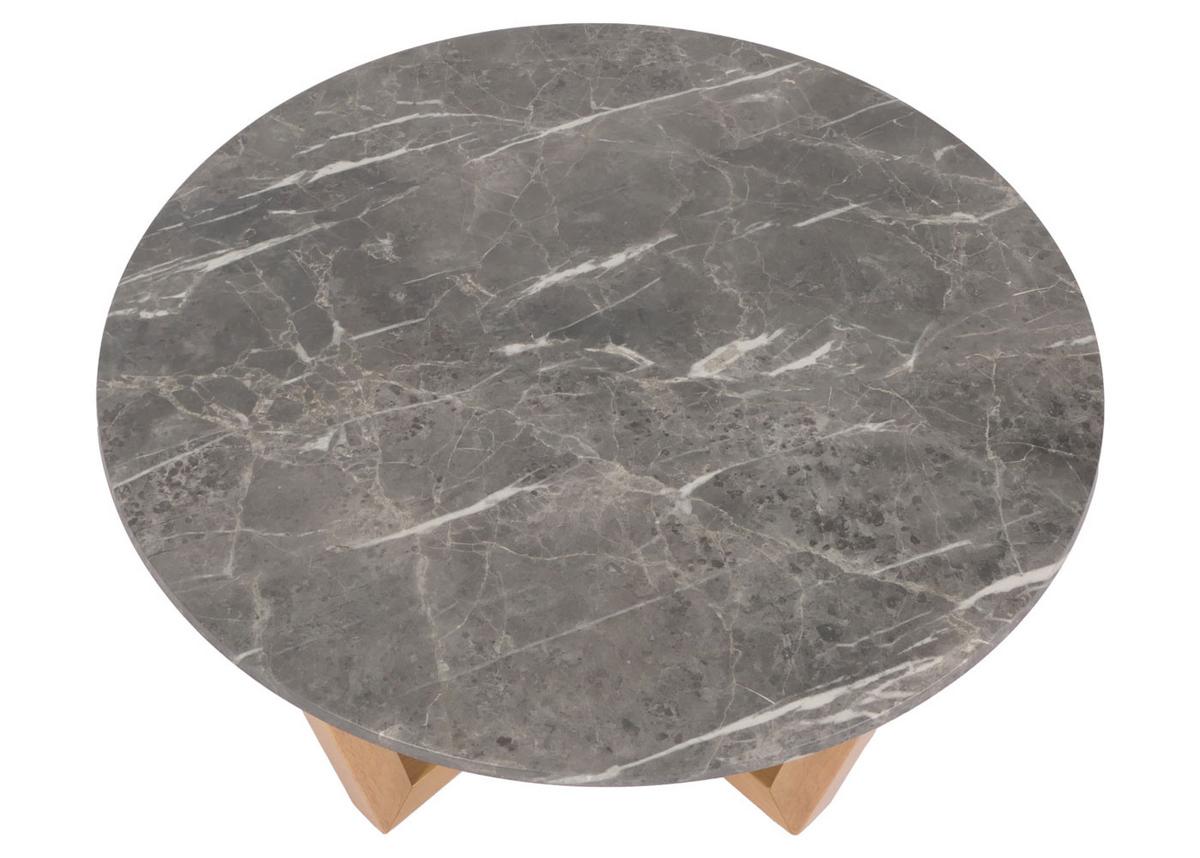 COUCHTISCH rund Steingrau - Grau, Holz (80/80/46cm) - MCW