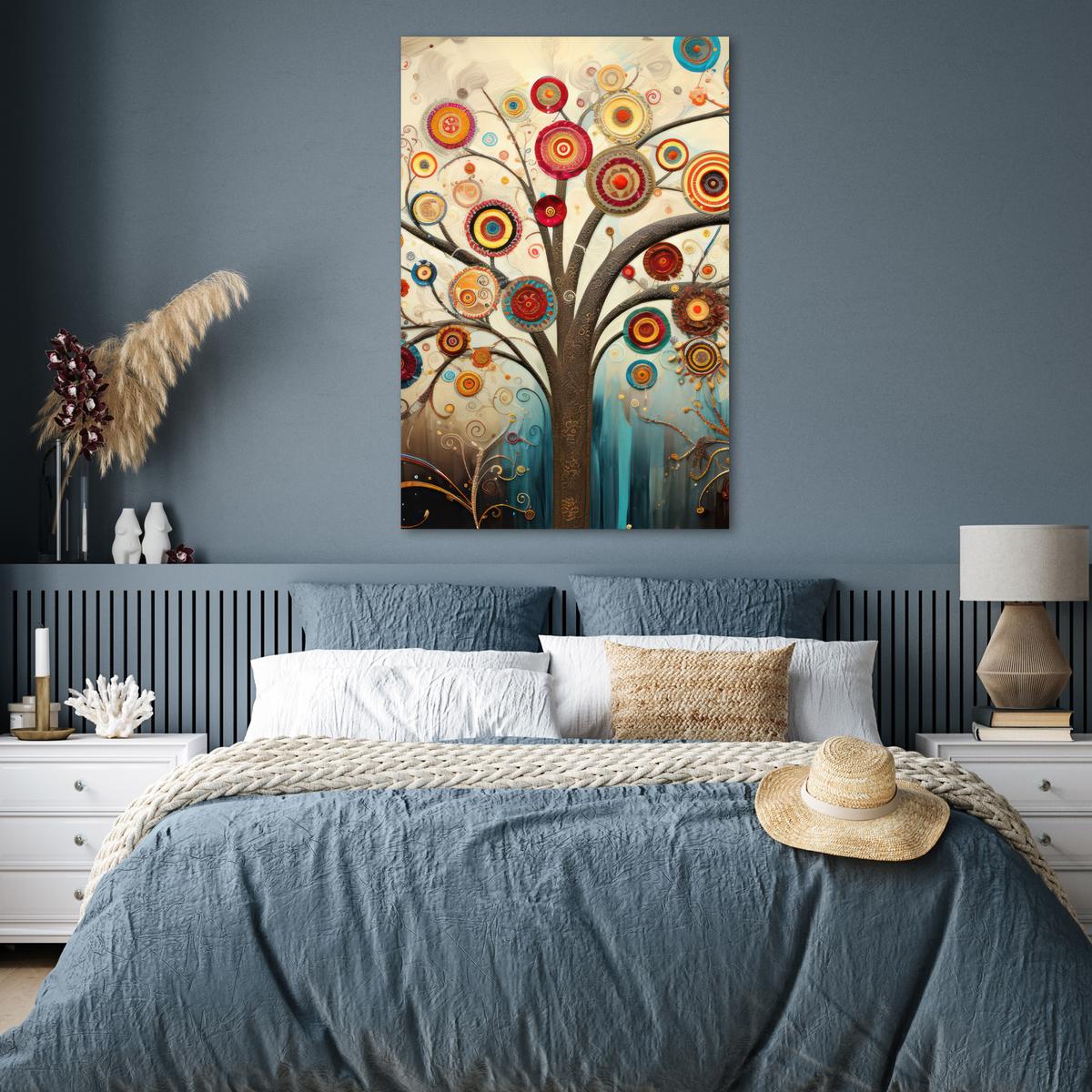 POSTER Baum - Baum des Lebens - Farbe Wandbild Schlafzimmer 80x120 cm - Braun, Papier (80/120/0.1cm) - MuchoWow