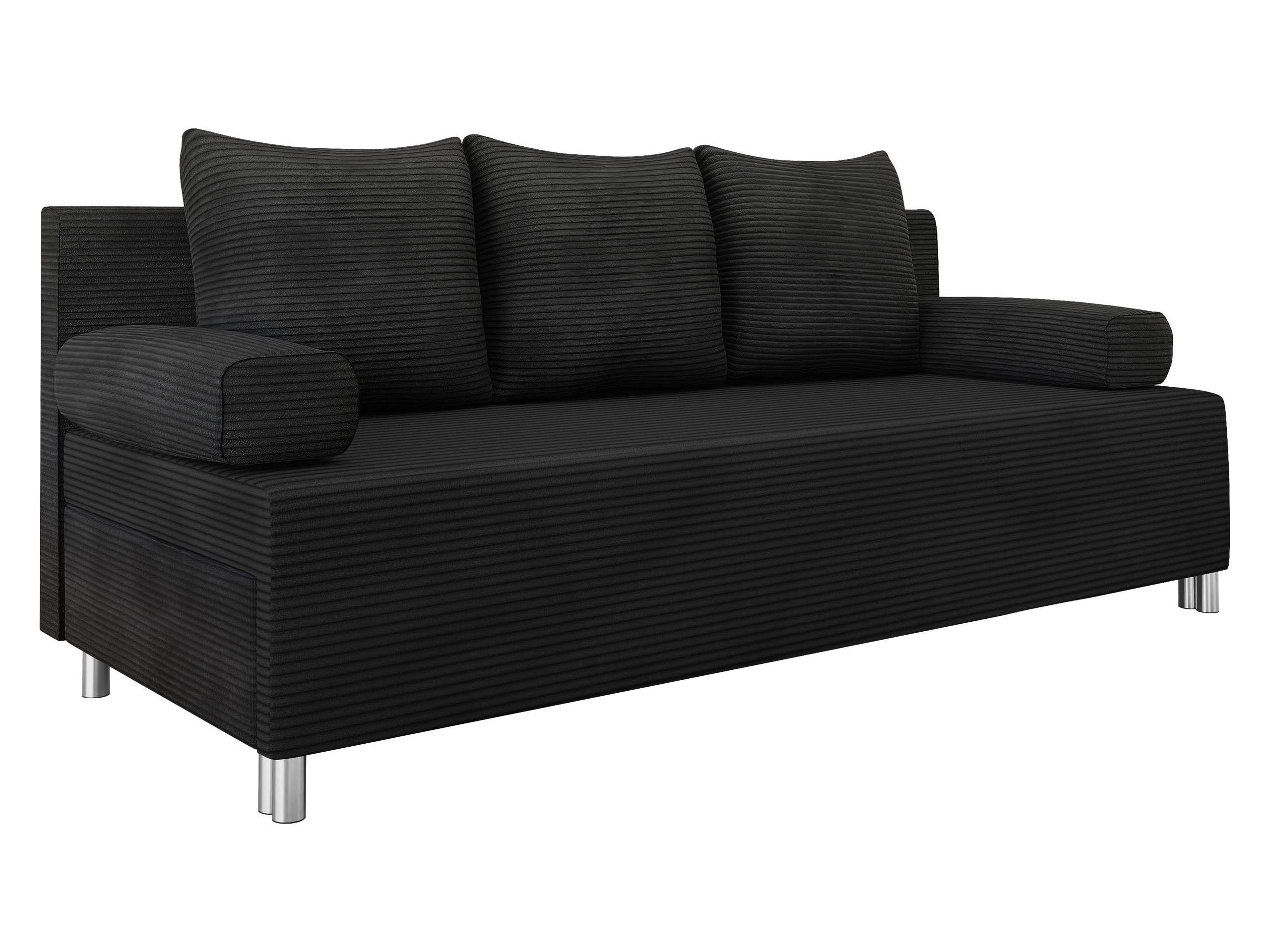 SCHLAFSOFA Dover Cord - Chromfarben/Schwarz, Holz/Kunststoff (192/86/80cm) - MIRJAN24