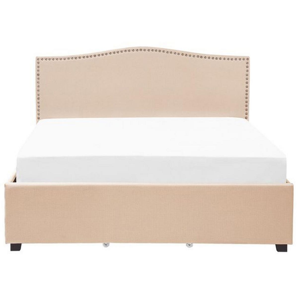 POLSTERBETT 180/200cm Beige Montpellier - Beige, Textil (180/200cm) - Beliani