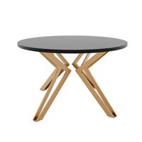 ESSTISCH ausziehbar aus MDF, Schwarz - Goldfarben/Schwarz, Holzwerkstoff (120/120/76cm) - Idohome