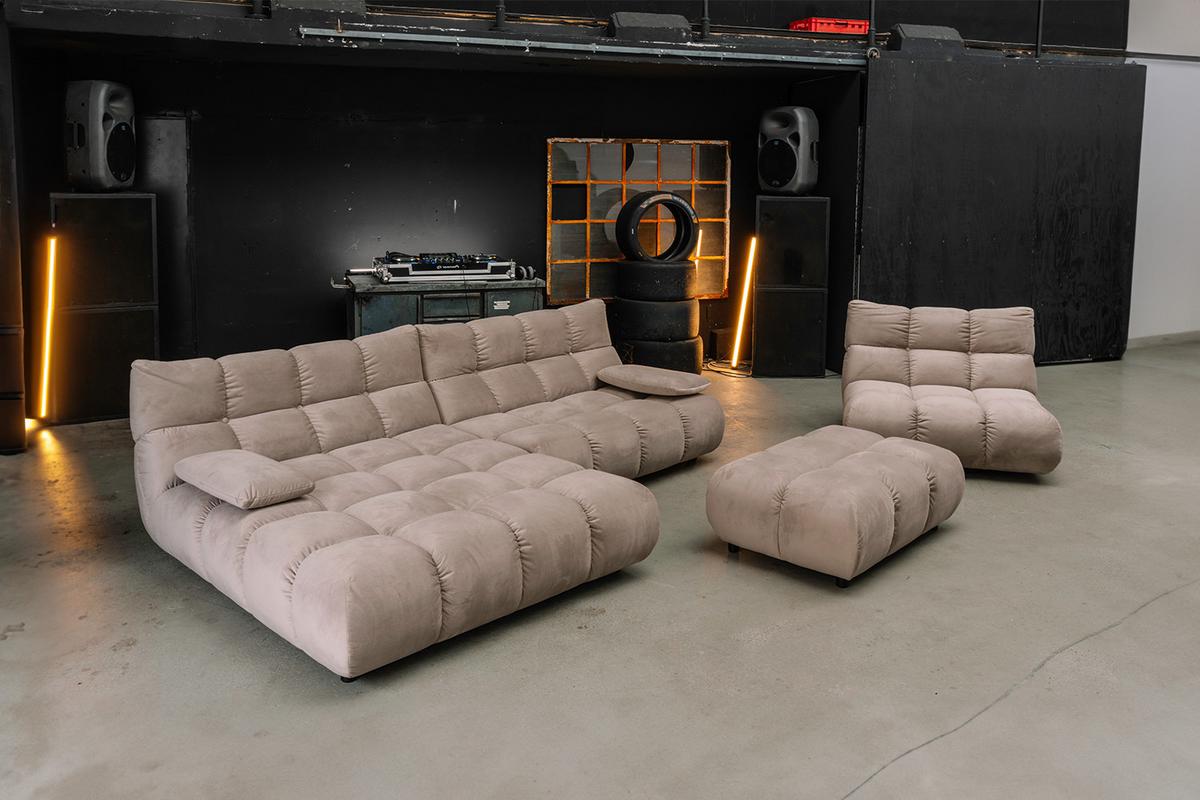 SITZGRUPPE VIVIEN 3ER SET Braun Velvet (1er-Set) - Braun, Kunststoff/Textil (510/85/359cm) - KAWOLA