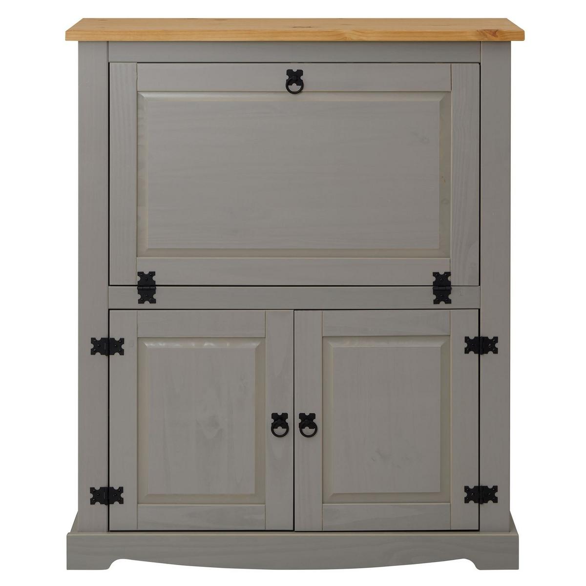 MEXICO MÖBEL WEINSCHRANK TEQUILA grau/braun - Braun/Grau, Holz (98/121/40cm) - IDIMEX