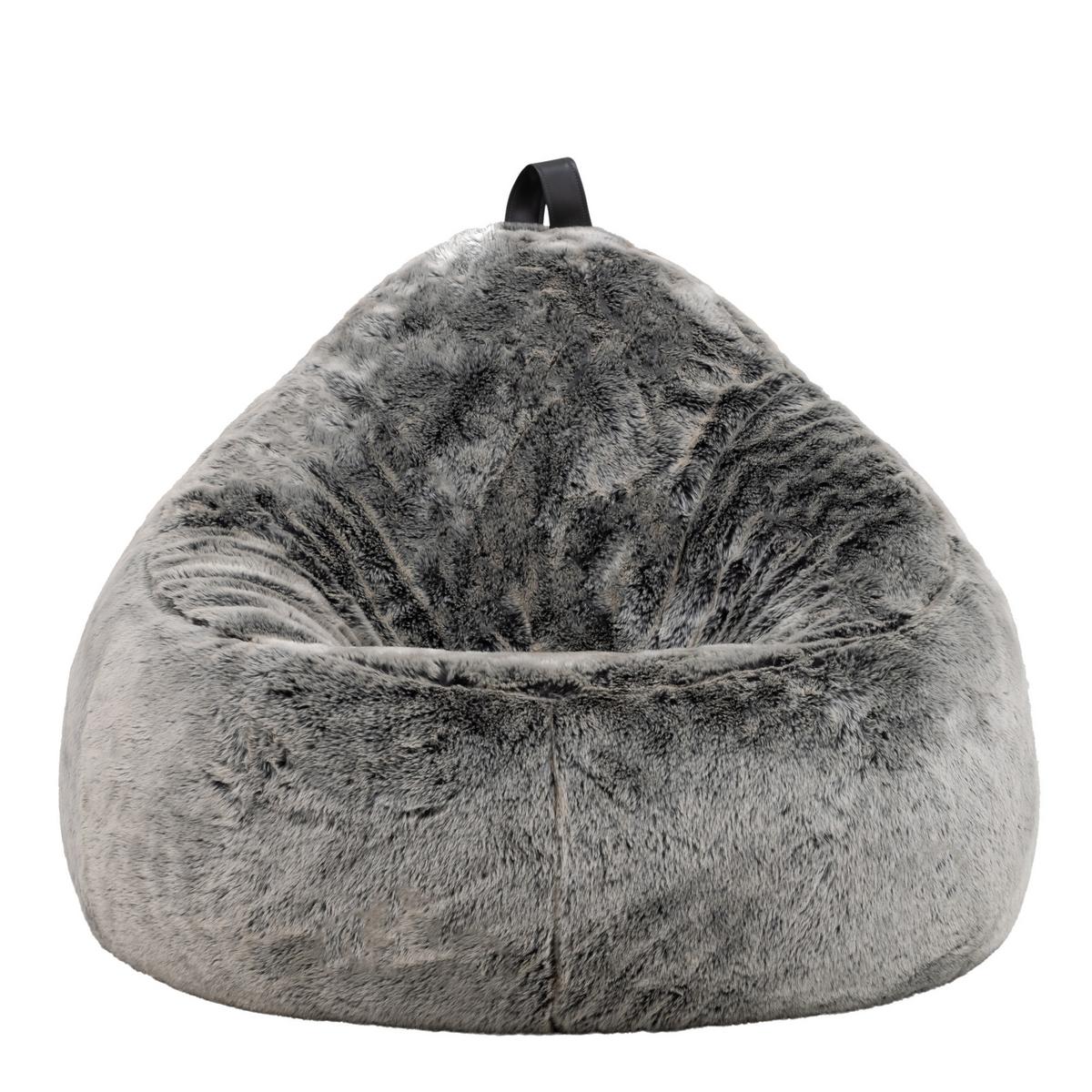 SITZSACK Sessel Kokon aus Kunstfell - Grau, Kunststoff/Textil (87/73/87cm) - icon