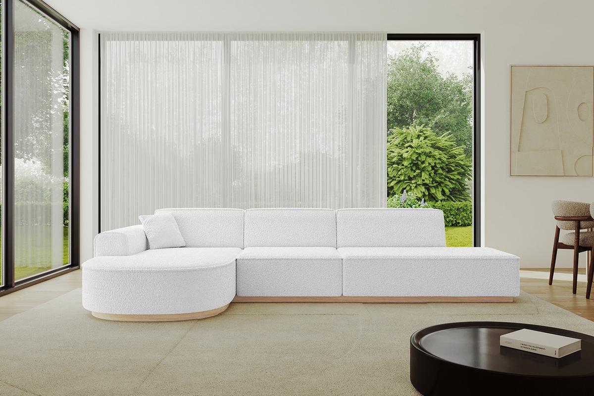 ECKSOFA Ottomane Links ARRIO-L2 - 328x171x83 cm Weiß - Weiß, Holzwerkstoff/Textil (328/171cm) - ALTDECOR