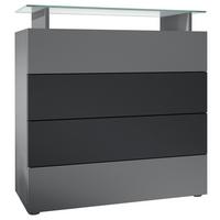 KOMMODE Pavos Anthrazit matt / Schwarz matt - Anthrazit/Schwarz, Holzwerkstoff (76/80/33cm) - Vladon