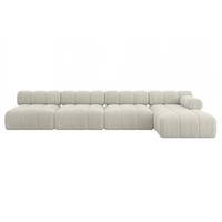 ECKSOFA modulares Sofa Razon-L3 - 380x160x70 cm Creme Cord - Hellgrau/Creme, Holzwerkstoff/Textil (380/160cm) - ALTDECOR