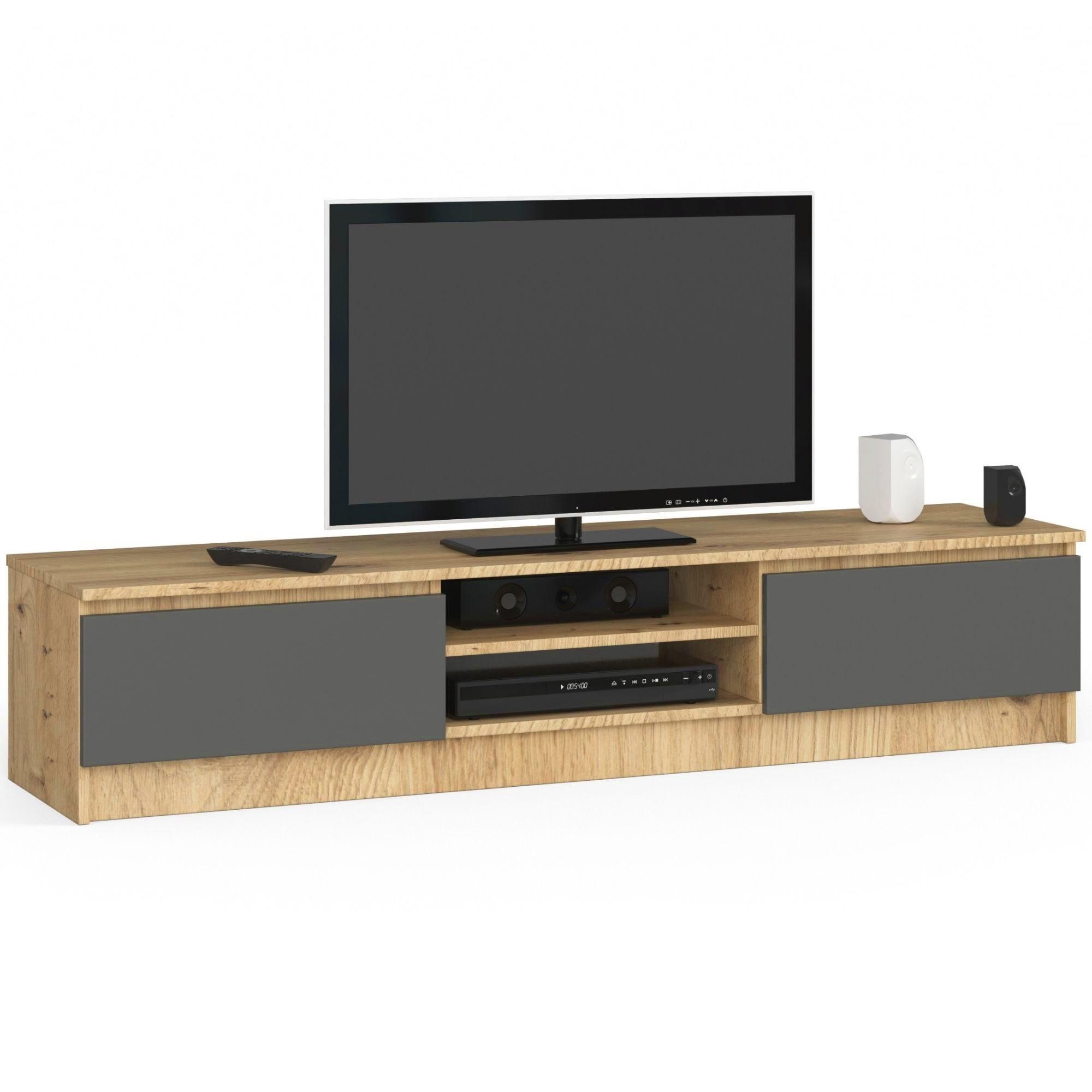 LOWBOARD Eiche Artisan, Graphit Grau 33/160/40 - Eiche Artisan, Holzwerkstoff (160/33/40cm) - RAUMHIRSCH FURNITURE