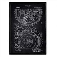 POSTER Getriebe 2 Patent A3 Rahmenlos - Schwarz, Papier (29.7/5/42cm) - Nacnic