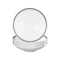 PASTA-/SUPPENTELLER Life Nature Baumstruktur weiß-grün ø 23 cm 6er Set - Weiß/Grün, Keramik (23.3cm) - Seltmann Weiden