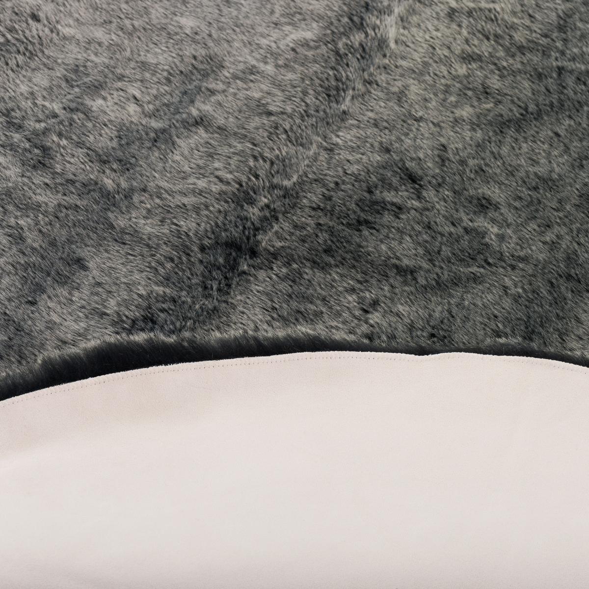 LUXUS SUPER SOFT FELLTEPPICH ASPEN RUND MELIERT - Anthrazit, Textil (80/80cm) - Pergamon