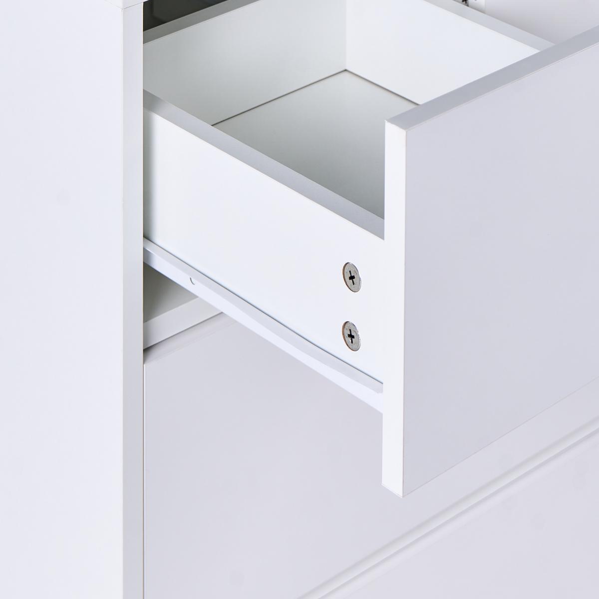 KOMMODE mit 5 Schubladen Weiß Alberta - Weiß, Holzwerkstoff (60/94/38cm) - Beliani