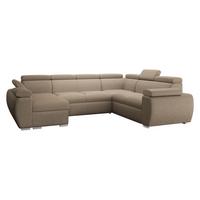 WOHNLANDSCHAFT Boston U, Seite: Links - LC+2P+R+2R - Chromfarben/Beige, Holz/Textil (325/98/260cm) - MIRJAN24