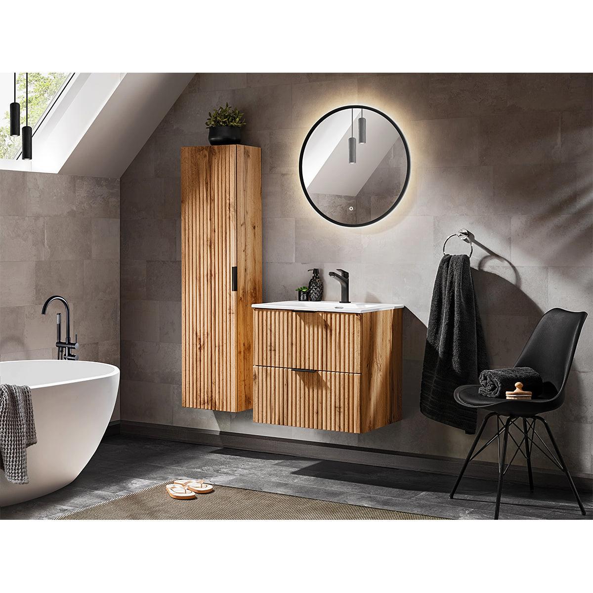 WASCHTISCHUNTERSCHRANK 60.2cm Adriel Holz - Braun, Holzwerkstoff (60.2/57/46cm) - Petits-meubles