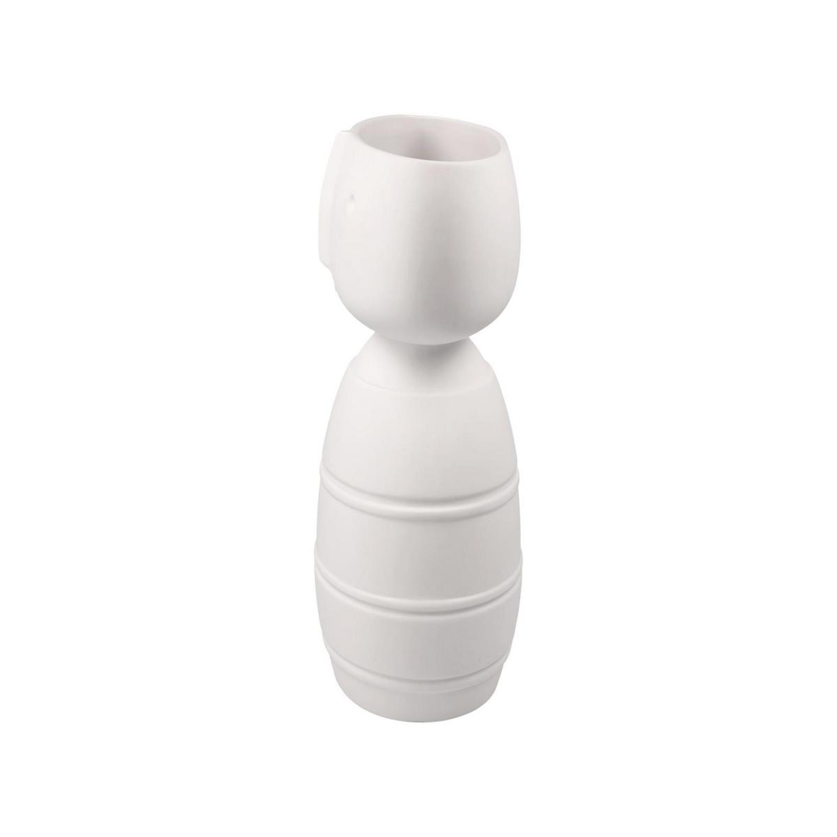 VASE "CARO" Studio 8 Vultus weiß 22 cm - Weiß, Keramik (22cm) - Goebel