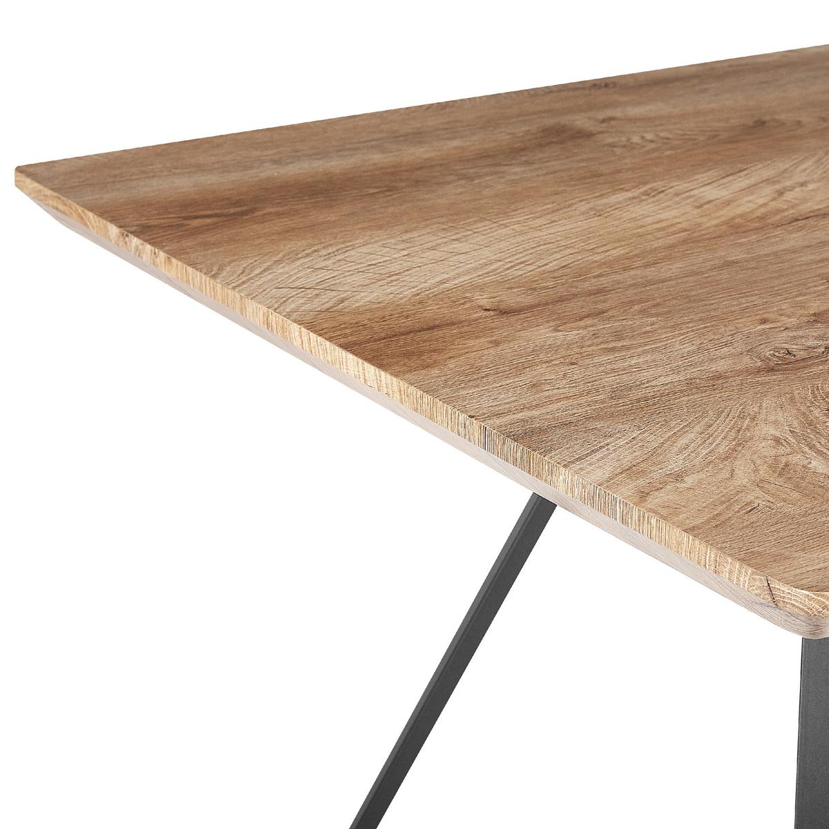 ESSGRUPPE Hellbraun, Schwarz 2-Sitzer 140/80 cm Upton - Hellbraun, Holzwerkstoff (140/76/80cm) - Beliani