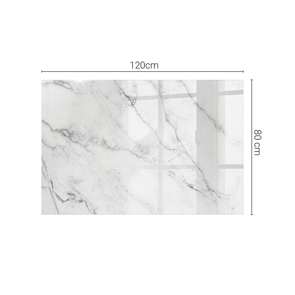 TISCHPLATTE 120x80 cm Marmoroberflächenmuster - Hellgrau, Glas (0.4/120/80cm) - TULUP