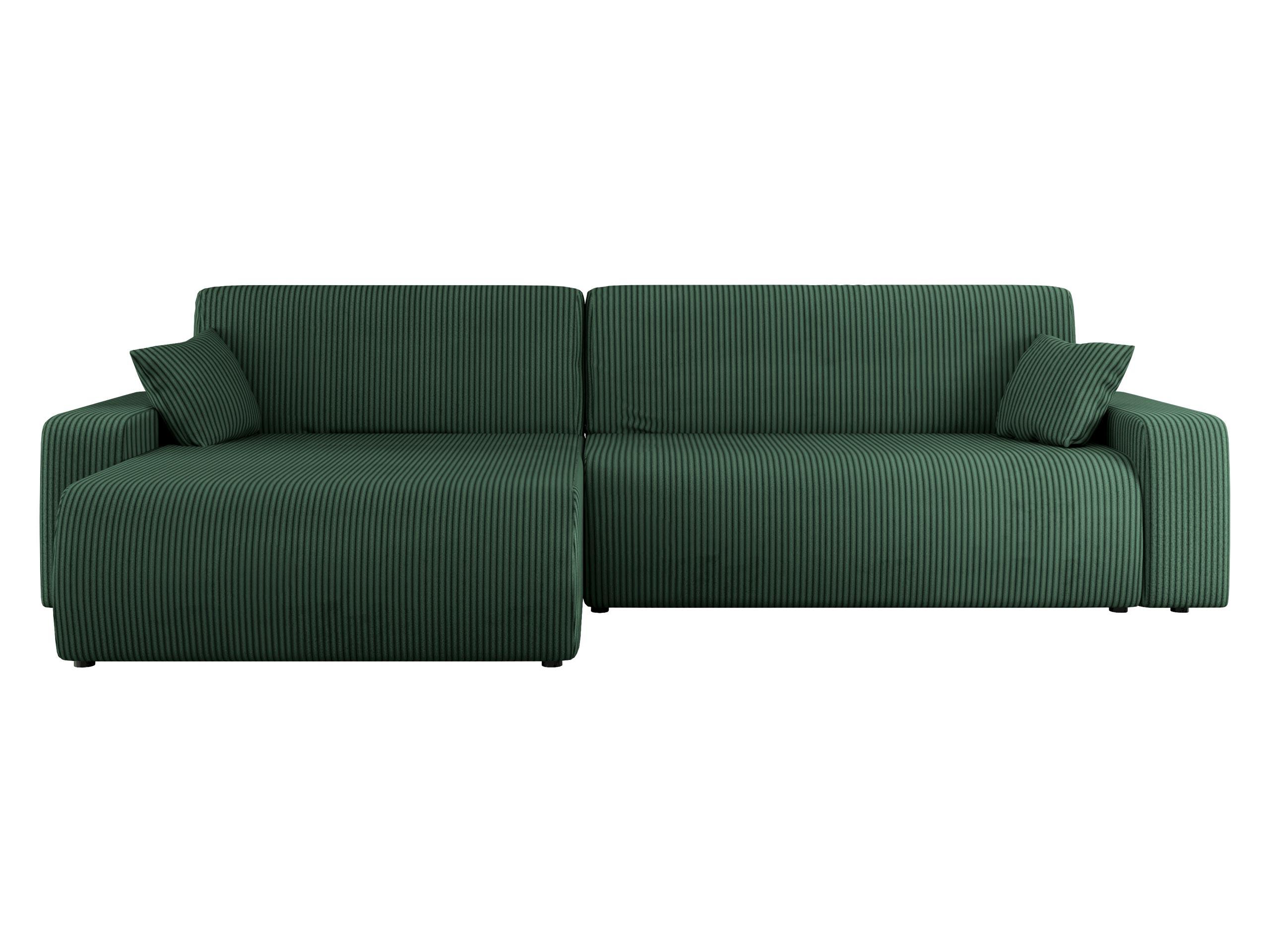 ECKSOFA Piano L Cord - Schwarz/Grün, Holz/Kunststoff (274/145cm) - MIRJAN24