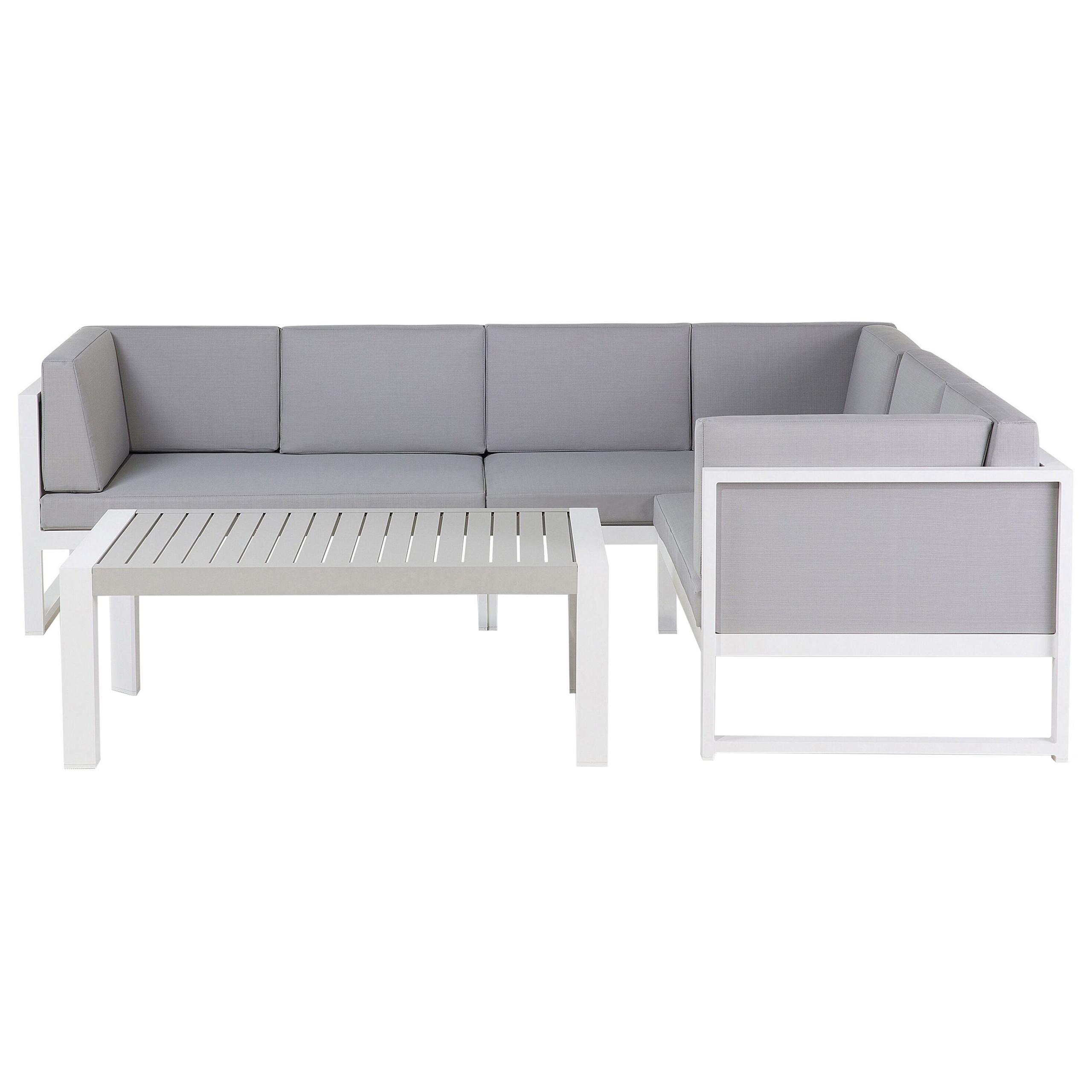 LOUNGE-SET 6-Sitzer grau Castella - Grau, Metall - Beliani