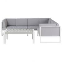 LOUNGE-SET 6-Sitzer grau Castella - Grau, Metall - Beliani