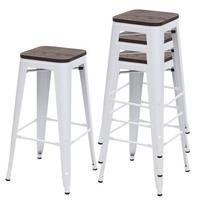 BARHOCKER Weiß 4er-Set - Weiß, Holz (42/76/42cm) - MCW