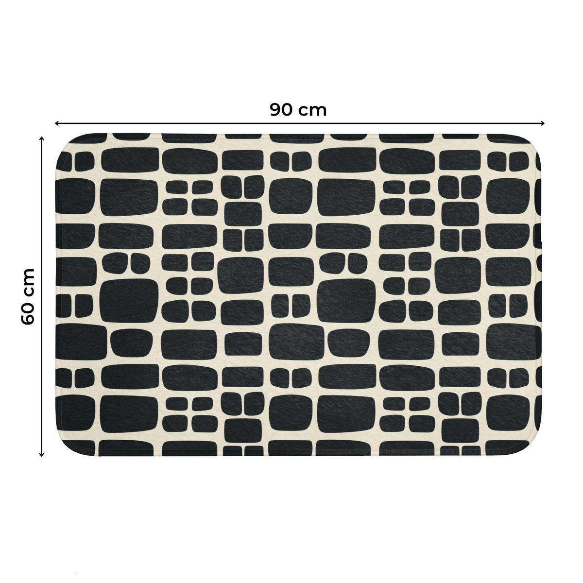 WC-VORLEGER Modern - Bio - Schwarz Toilettenteppich 90x60 cm - Anthrazit, Textil (90/1cm) - OnlyWow