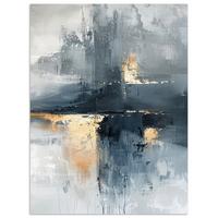 POSTER Kunst - Grau - Gold - Abstrakt Wandbilder 30x40 cm - Dunkelgrau, Papier (30/40/0.1cm) - MuchoWow
