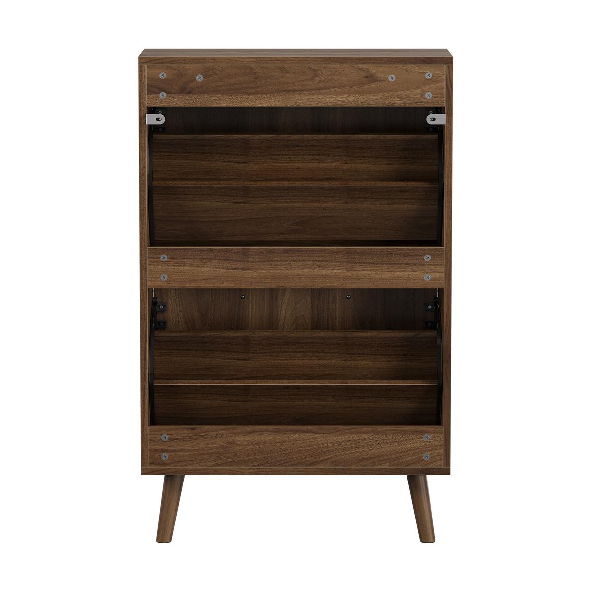 SCHUHSCHRANK 60 cm hoch, walnussfarben - Walnussfarben, Holzwerkstoff (60/95/24cm) - Urban Meuble