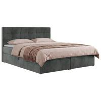 BOXBETT SOLVEN 160/200 - Dunkelgrau Stukture - Topper T25 - H3 - Dunkelgrau/Schwarz, Kunststoff/Textil (160/200cm) - MKS