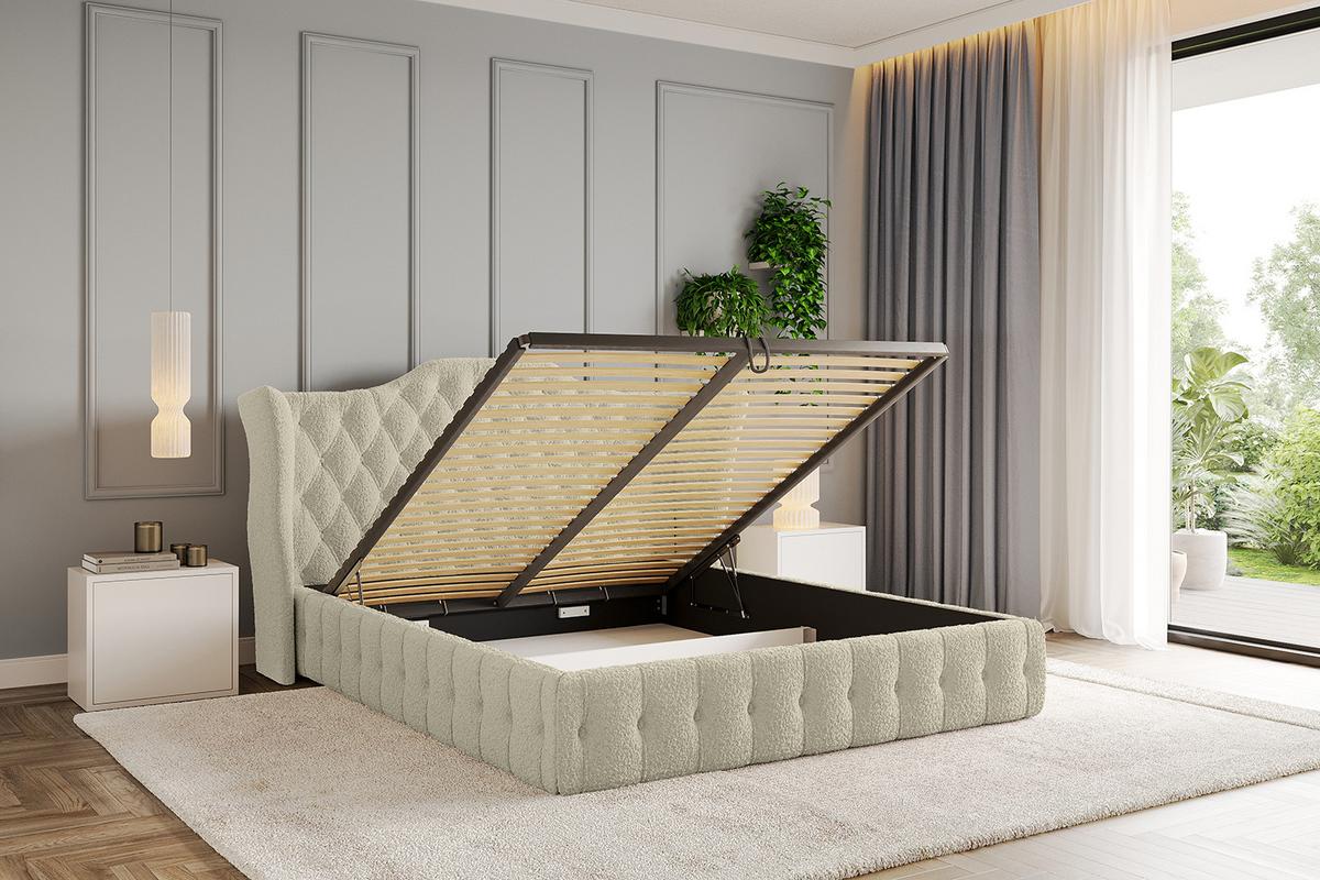 POLSTERBETT mit Bettkasten und Lattenrost, Boxbett ohne Matratze - MODY 120x200 Beige - Taupe, Holzwerkstoff/Textil (120/200cm) - ALTDECOR