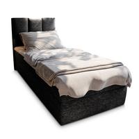 BOXBETT MERIL 80 80x200 cm mit Matratze und Topper - Schwarz - Schwarz, Holz (80/200cm) - MASSENO