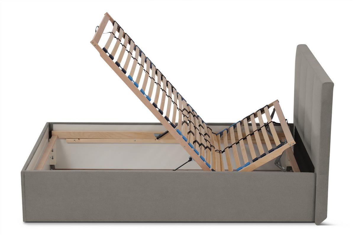 POLSTERBETT Dalas Granitgrau 100 x 200 x 40 cm Bettkasten Mit hochwertiger Matratze H2 (bis 100 kg) und Lattenrost - Grau, Holz (100/200cm) - Halmon Schlafkomfort Betten 