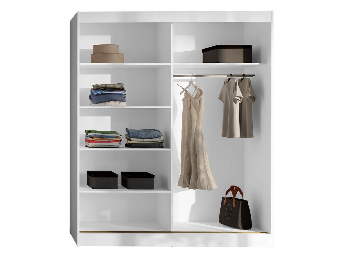 SCHIEBETÜRENSCHRANK Modin 180 - Kaschmir/Goldfarben, Holzwerkstoff/Kunststoff (180/216/65cm) - MIRJAN24