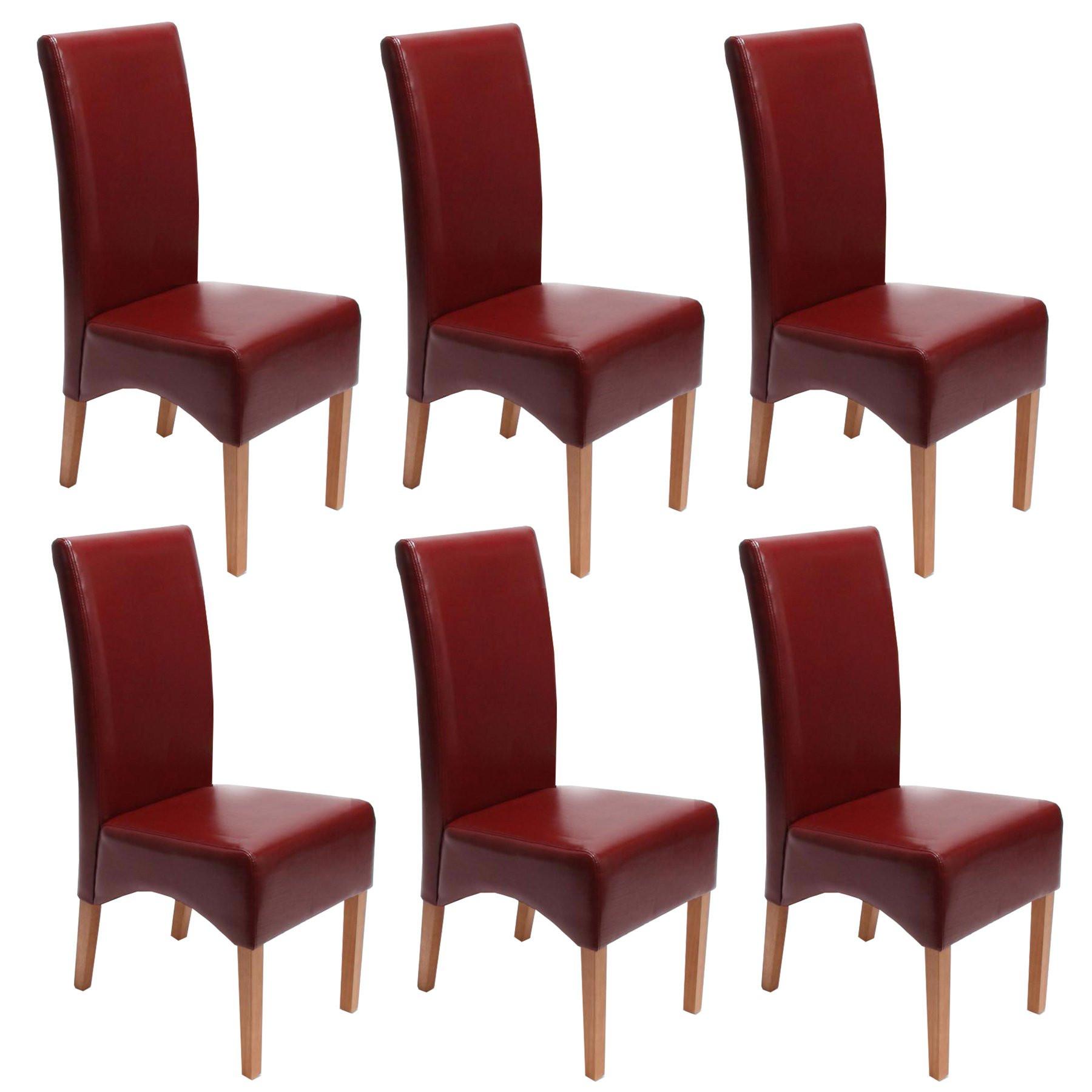 ESSZIMMERSTUHL Rot 6er-Set - Rot, Holz (44/102/54cm) - MCW